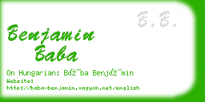 benjamin baba business card